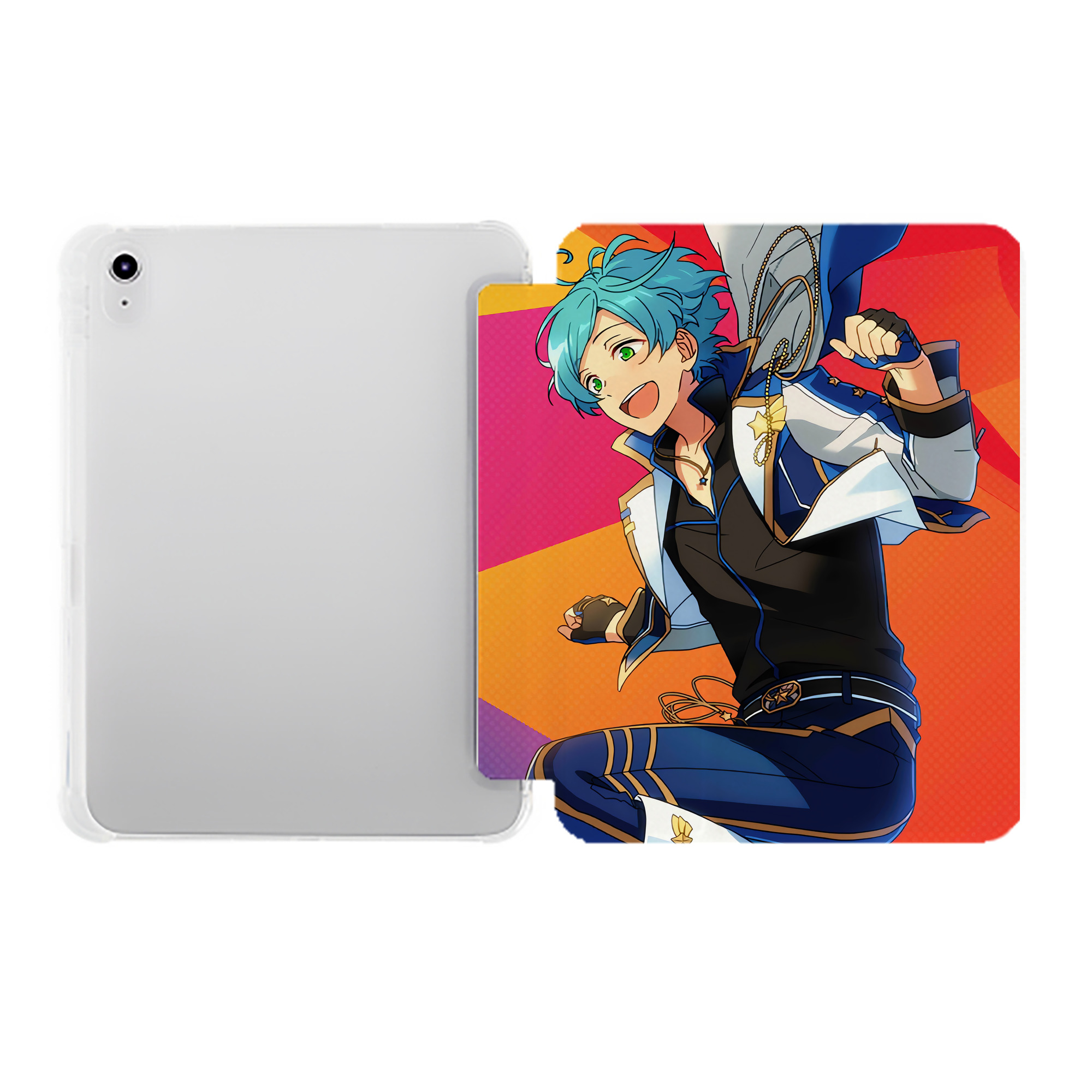 （画像用） あんさんぶるスターズ! Ensemble Stars IPad ケース ペン収納付き 三つ折りスタンド PUレザー×シリコン 対応機種9.5/10.5/10.9インチ